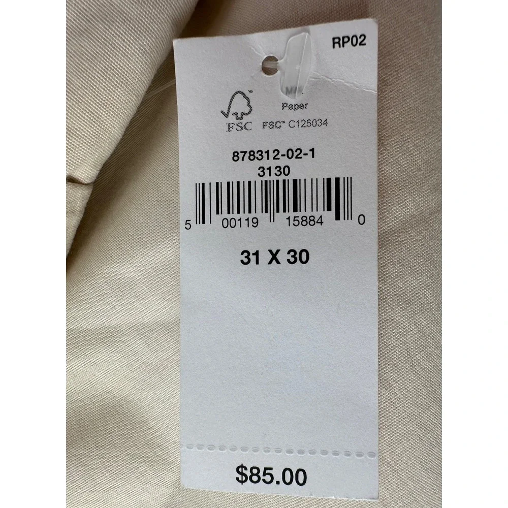 Banana Republic Summer Weight Chino Pants Men's 31x30 Slim Fit Light Khaki NEW
